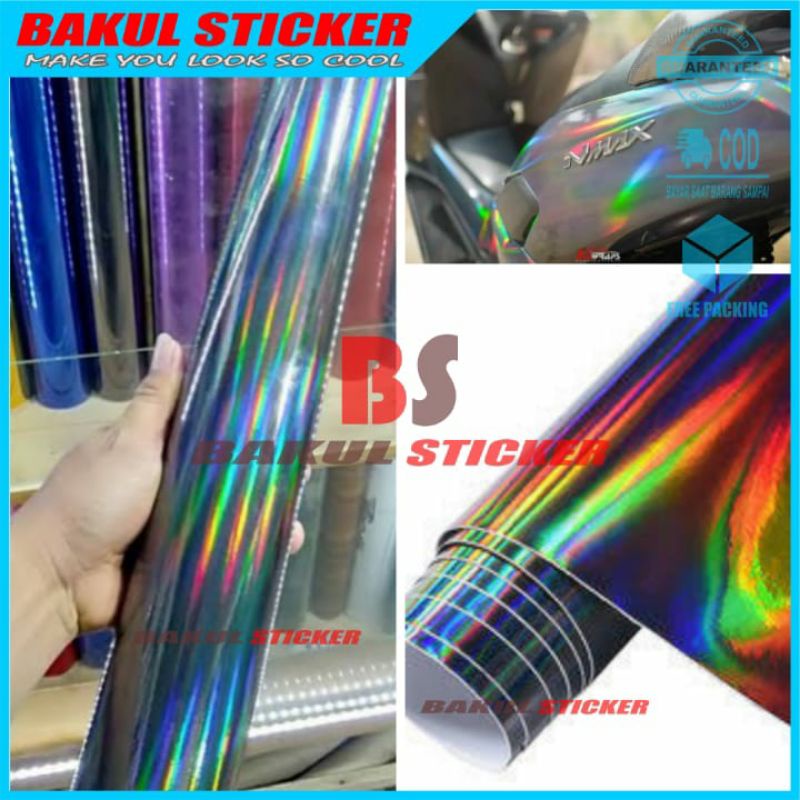 Stiker Skotlet Hologram Hitam Stiker Laser Crome Stiker Hologram Sekotlet Motor