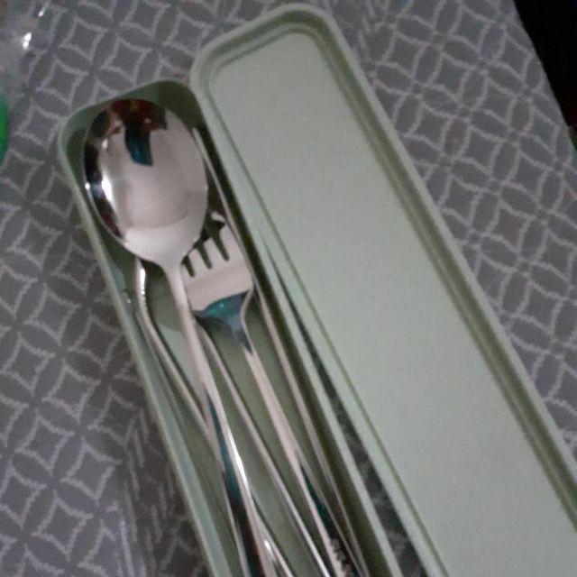 Premium Set Sendok + Garpu / Sedotan Stainless / Stainless Straw