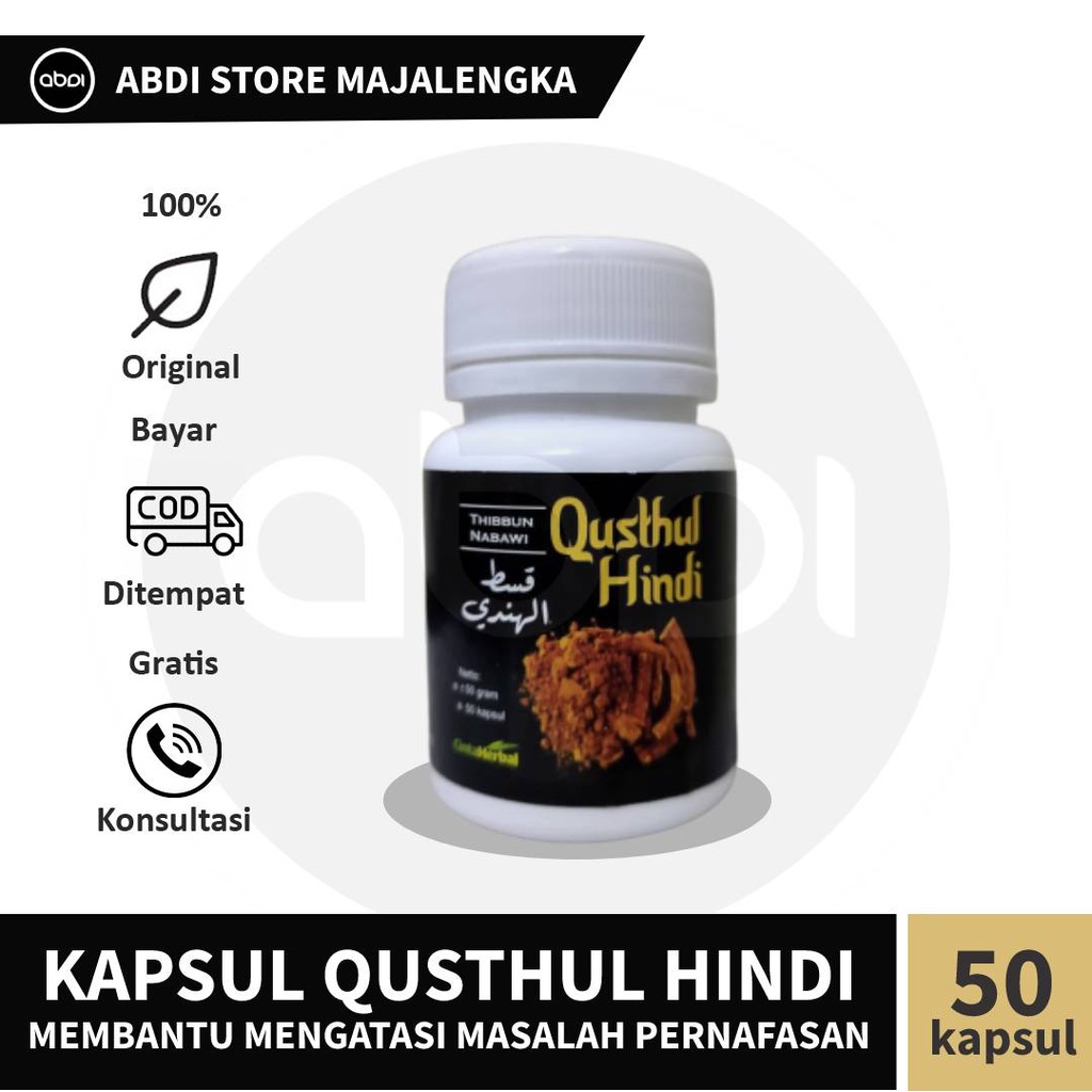 Kapsul Qusthul Hindi Qust Al Hindi 50 kapsul Obat Herbal Pernafasan