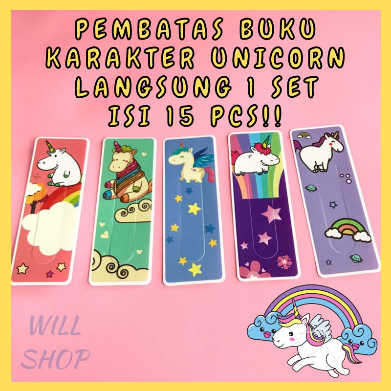 

1 SET DAPAT 15 PEMBATAS BUKU KARAKTER UNICORN KUDA PONY LUCU UNIK MURAH GROSIR