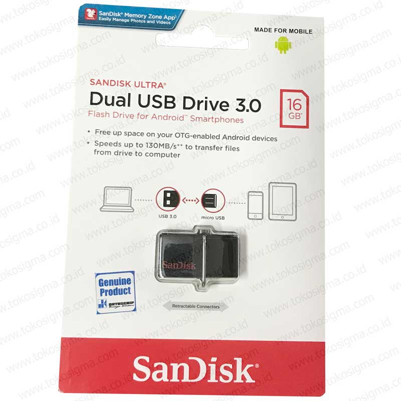 SanDisk Ultra Dual USB3.0 FLASH Drive - 16GB