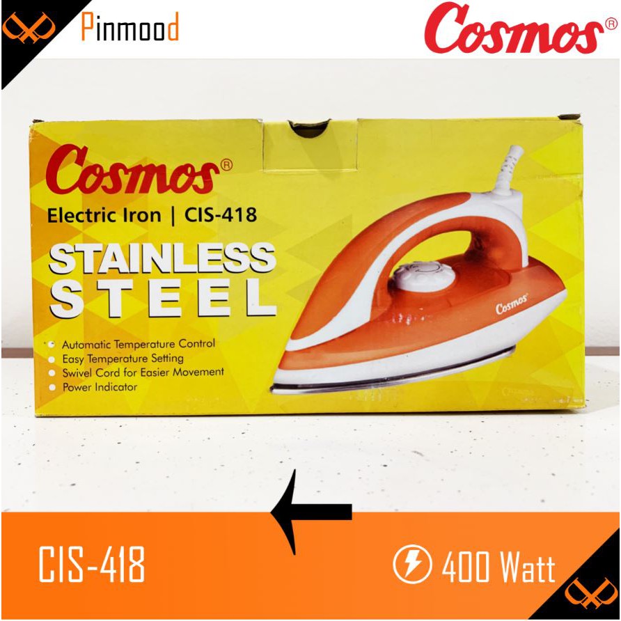 COSMOS SETRIKA LISTRIK CIS-418 DRY IRON GOSOKAN BAJU ANTI LENGKET GARANSI RESMI MURAH