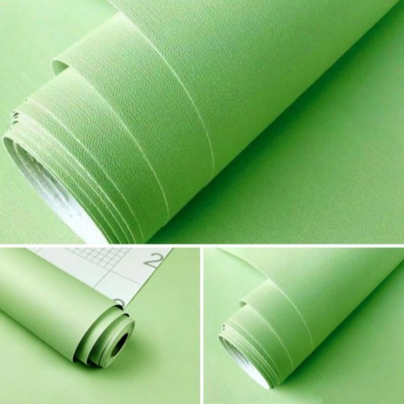 Wallpaper Dinding Polos Sticker Dinding Polos Hijau Bertekstur Serat