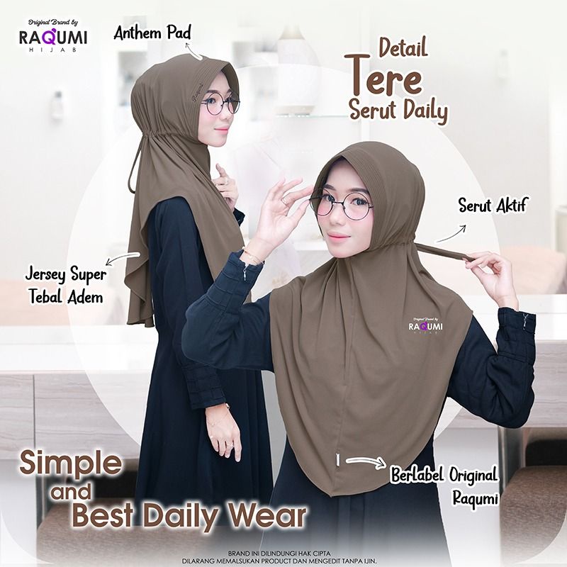 TERE SERUT DAILY RAQUMI ORIGINAL | New RAQUMI | JILBAB SERUT RAQUMI | JILBAB DARKGREY