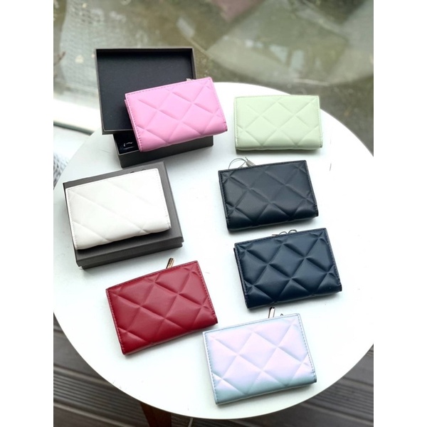 Dompet Lipat Kecil Wanita CK Small Quilted Wallet Premium Import Hitam Black Merah Red Merah Muda Pi