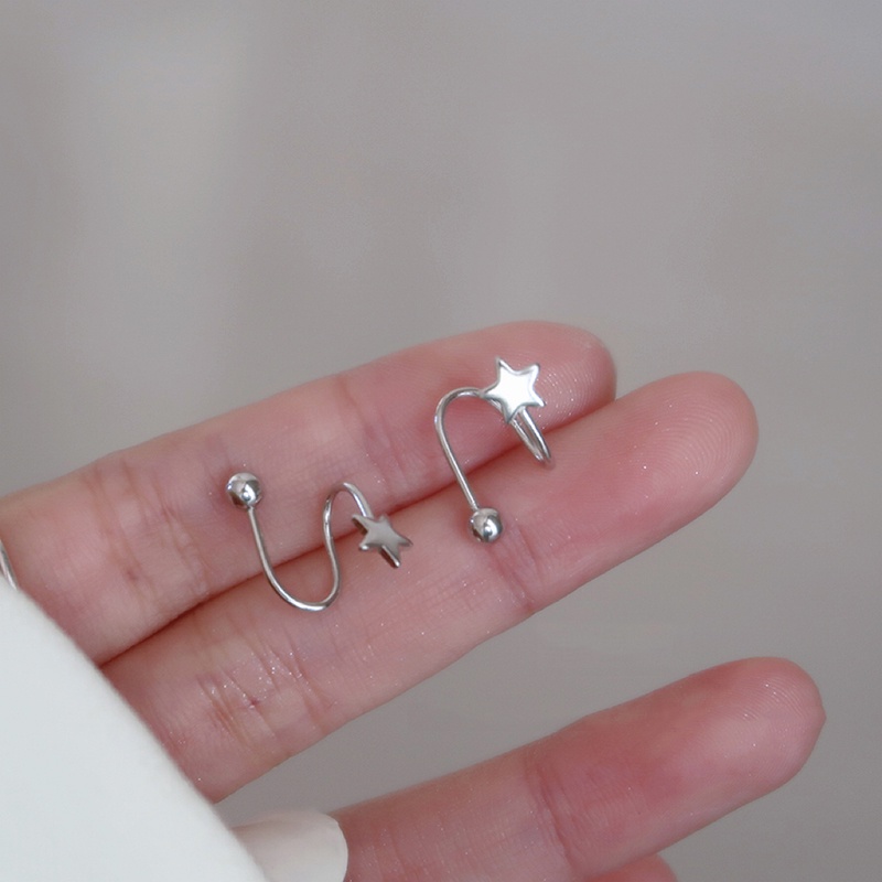 Roselife Anting Tusuk Bentuk Spiral Bahan Stainless Steel Untuk Pria / Wanita