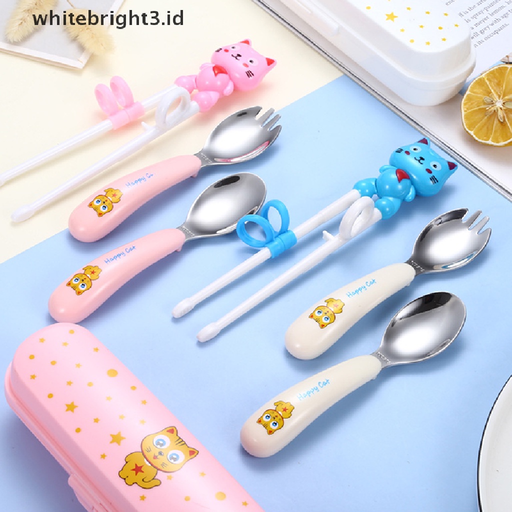 (whitebright3.id) Sumpit Motif Kartun Untuk Latihan Makan Bayi / Anak