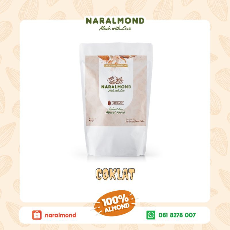ALMOND ASI BOOSTER ALMOND COKLAT / PREMIUM ALMOND / 200GR / ASI BOOSTER