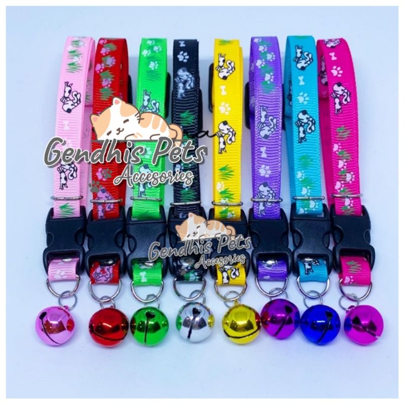 Kalung Kucing GG Motif Puppy Lonceng 12mm