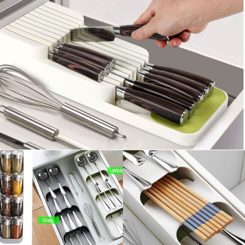 Tempat Pisau Dapur Set Rak Laci Sendok Makan Rak Dapur Laci Susun