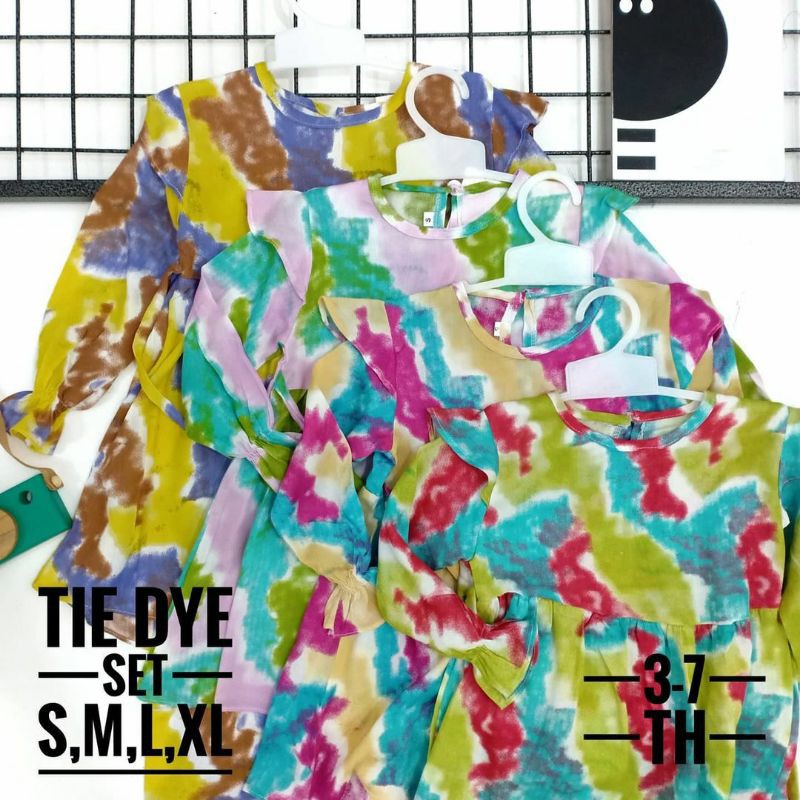 setelan anak perempuan/setelan tie dye anak 2-6th