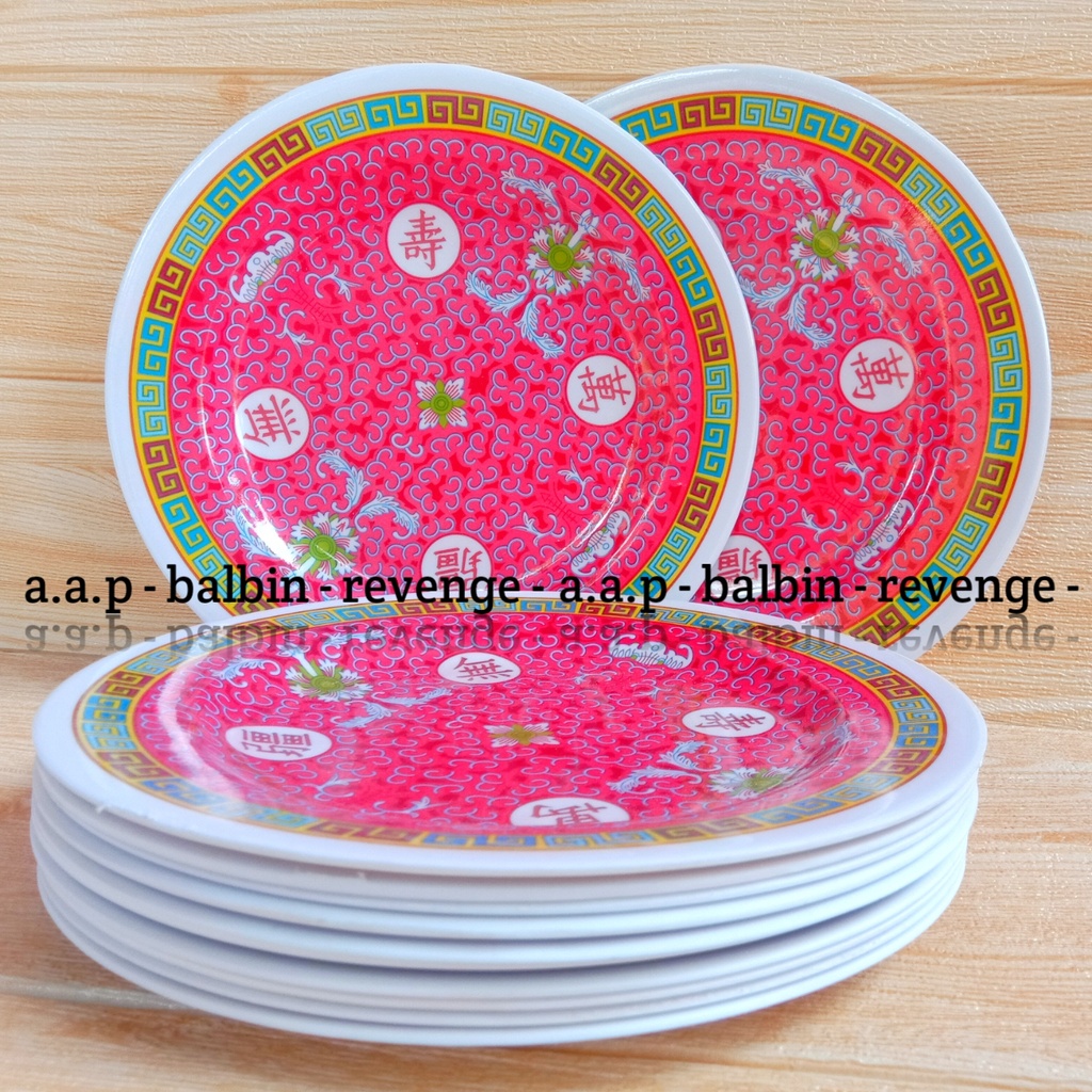 promo 3.pcs piring melamine ware 9.inc | 23.cm - piring makan melamin | piring plate | piring prasmanan