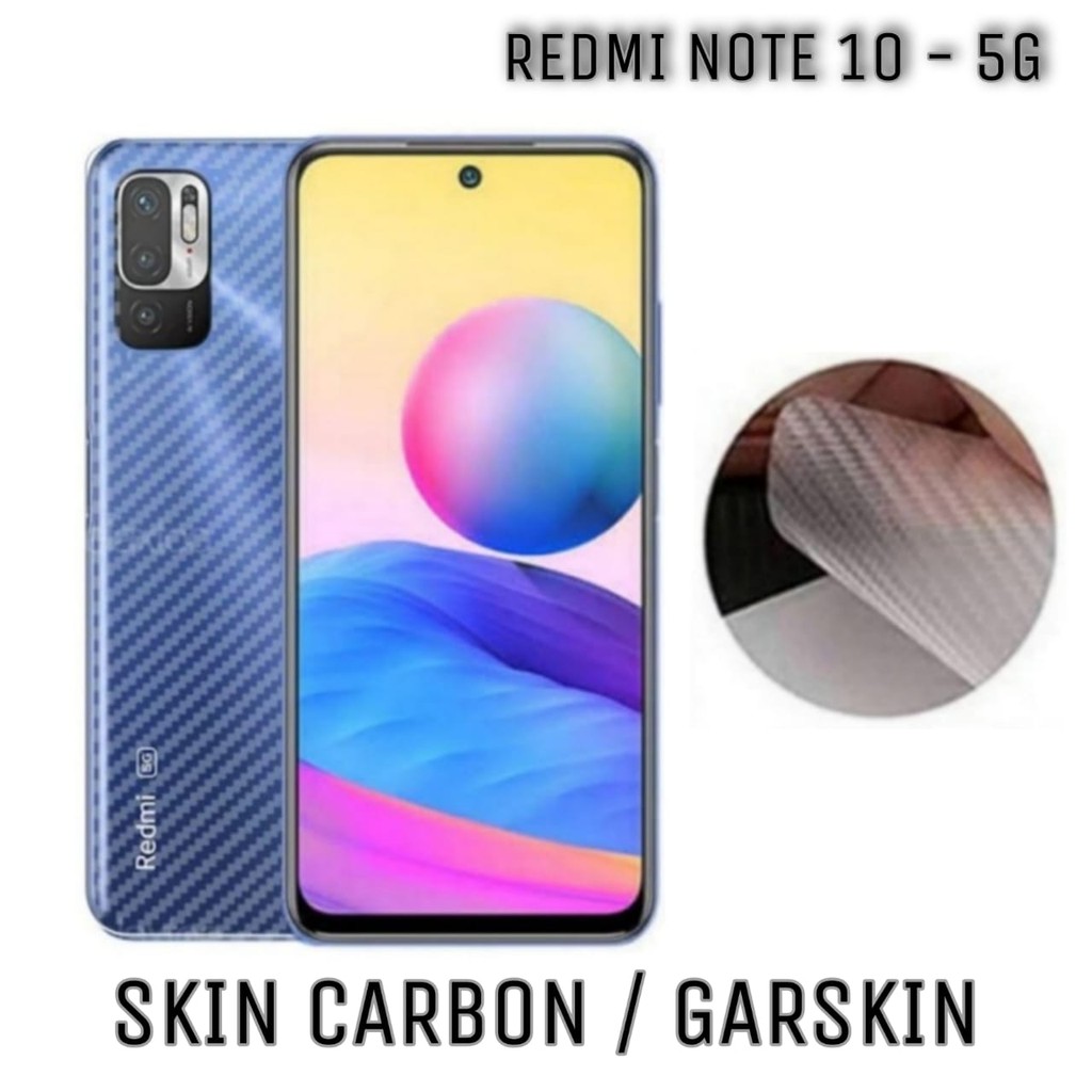 Skin Carbon REDMI NOTE 10 5G Garskin Pelindung Casing Back Handphone