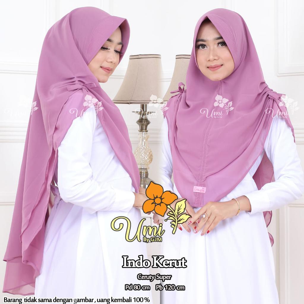 (COD) Promo Jilbab Instan Khimar Dua Layer Serut Pundak Original GJM Khimar Malika Khimar Indo Kerut