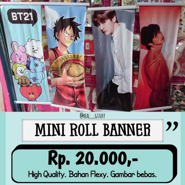 [Bayar di Tempat] Mini Roll Banner Custom EXO/BTS/NCT