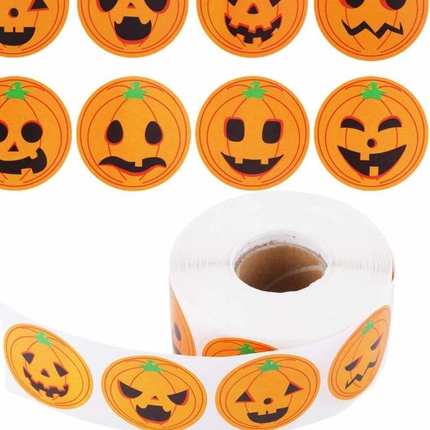 

✿ Cutting Sticker Jack O Lantern Halloween Scary Stiker Murah Anti Air - Kecil 2.5 cm ❅