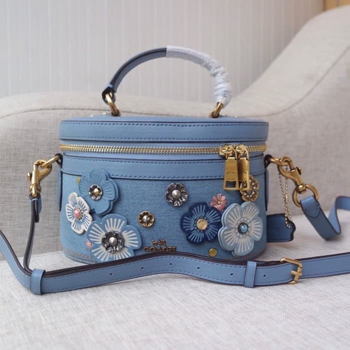 Coach Bag Denim Tea Rose All Over - Tas Coach ORIGINAL Asli Authentic 100%