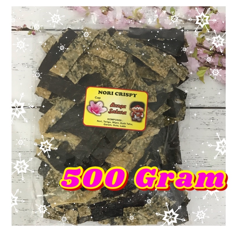 Ikan asin vegetarian mentah / rumput laut crispy nori / seaweed