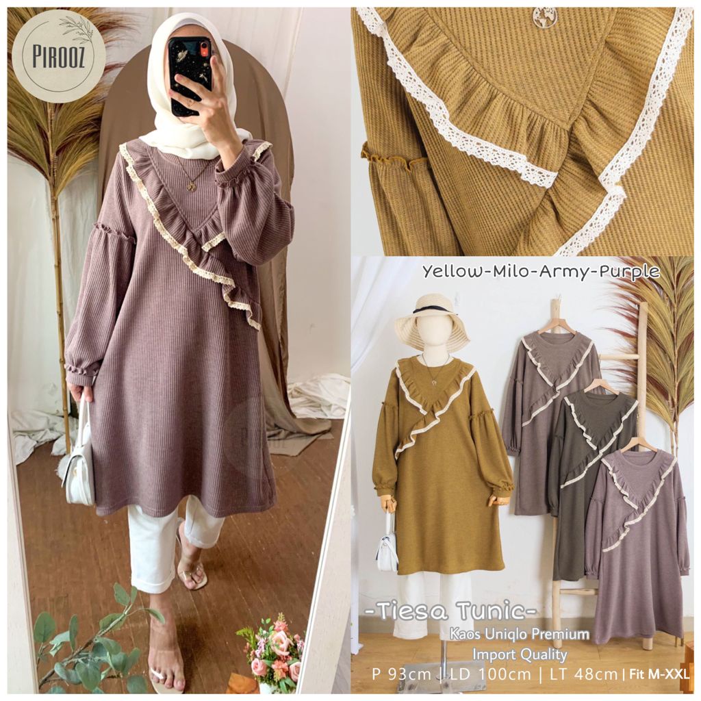 TUNIK KAOS UNIQLO ATASAN WANITA HIJAB - TIESA TUNIK BY PIROOZ