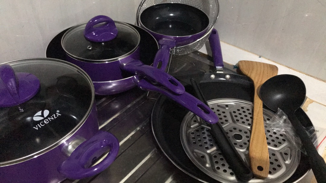 Panci Set Vicenza Warna Plus Kukusan Dan Keranjang Goreng V 712