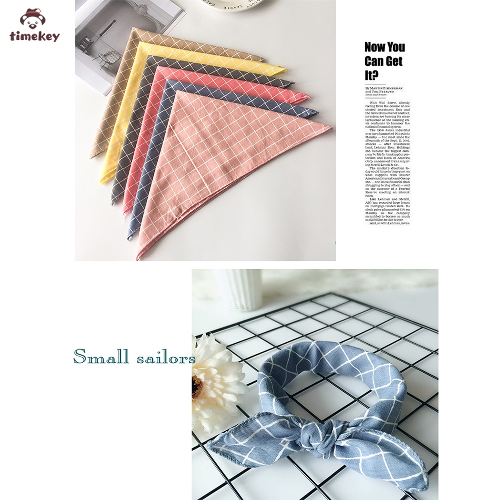 【TK】Plaid Pet Bandanas Cotton Washable Pet Bandanas Cat Dog Accessories Scarf Bowties Collar Square Bib For Puppies Kitten