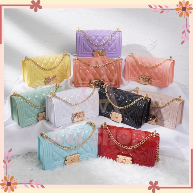 Tas Jelly Glossy Mini Toyboy  Pearl | Tas Jelly Glossy Toyboy Import