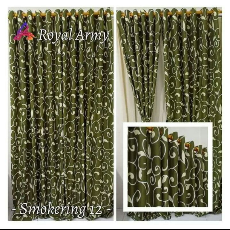 GORDEN PINTU JENDELA SMOKERING 12RING Size 220X135 KATUN DISPERSE EMBOS MOTIF AESTHETIC MURAH