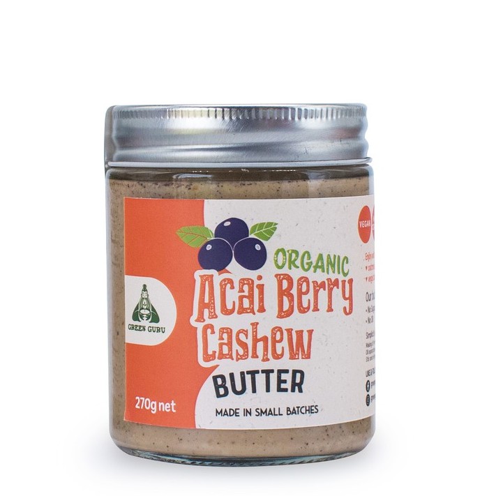 

Organic Acai Berry Cashew Butter 270Gr (Unsweetened, Gluten Free, Vegan, Keto)