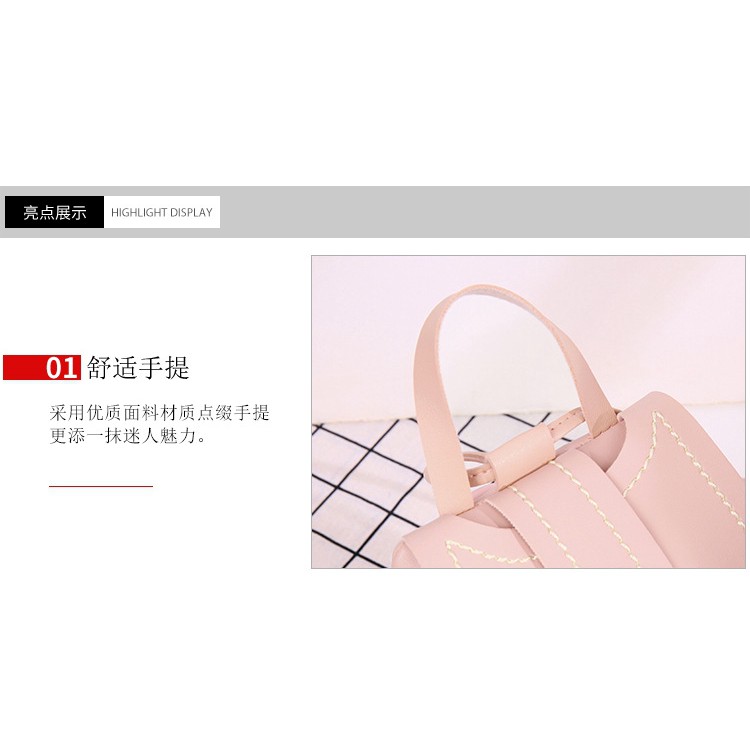 Fashion Women Soft Premium Bag Backpack Zipper PU Leather Backpack Multifungsi Tas Wanita