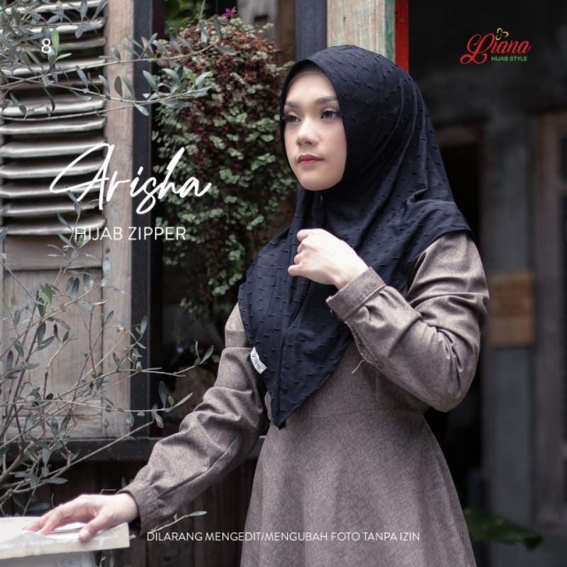 Jilbab Bergo Instan Zipper Starda Arisha 101 Ori Liana-Black