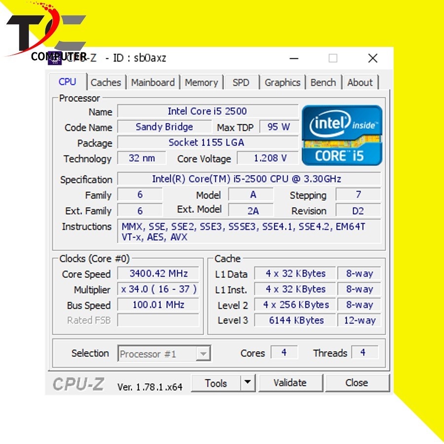 Processor Intel Core I5-2500