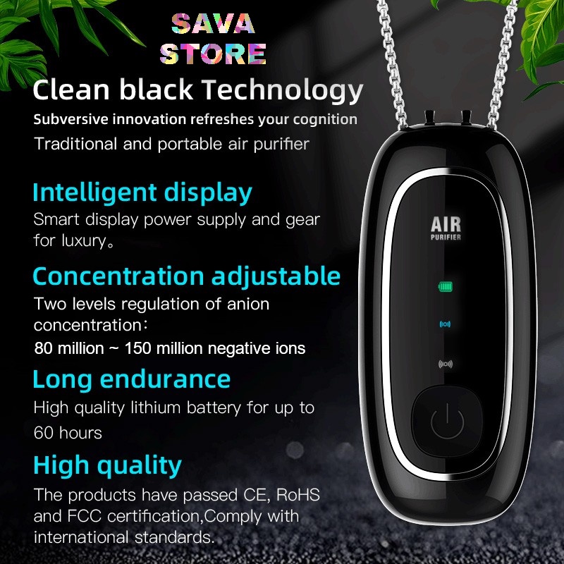 Portable Wearable Air Purifier M9 Necklace Elektronik Ion Negatif USB Pembersih Udara - TYGRIS PERSONAL IONIZER AIR