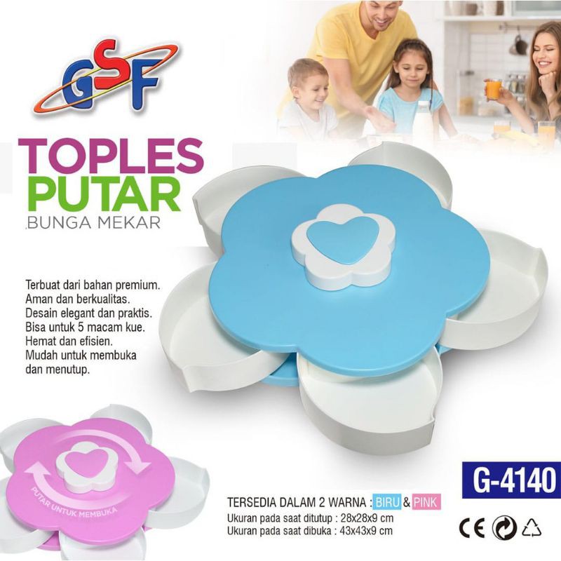 PROMO TERMURAH Toples bunga putar - Toples kue lebaran - Candy Box Putar