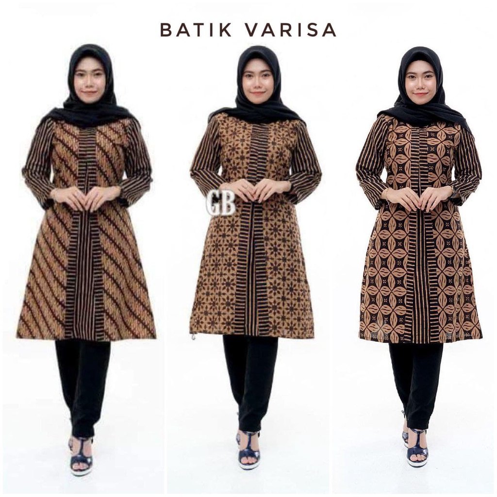 TUNIK BATIK JUMBO Batik Klasik Motif Unik Atasan Batik Kantor Katun M L XL XXL JUMBO Terbaru