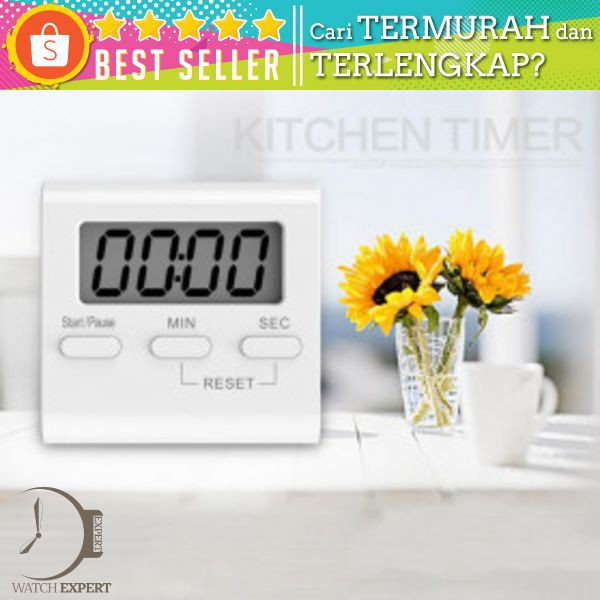 Taffware Timer Masak Dapur Countdown Digital Alarm Clock - T10 - White