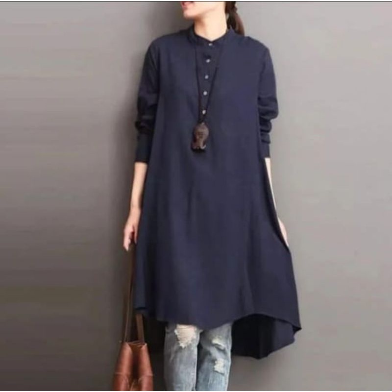 Tunik Terbaru Azura Long Tunik Terlaris Long Tunik Kekinian Pakaian Remaja Baju Wanita Remaja Masakini Pakaian Wanita Bahan Rami Lang Tunik Katun Rami Dres Wanita