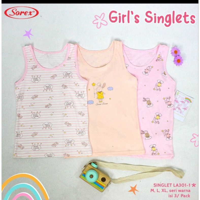 Singlet atasan motif anak cewek 4-10 tahun Sorex LA 301