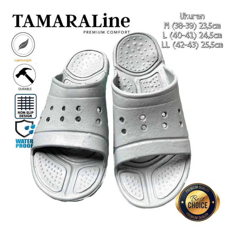 Sandal Selop Slide Slip on Karet Pria Dewasa / Remaja - TAMARALINE 188 / Bahan Premium Lentur Empuk Ringan Kuat Anti Slip Anti Air Model Sandal Casual Santai Rumah Hotel Outdoor Kamar Mandi Murah Original