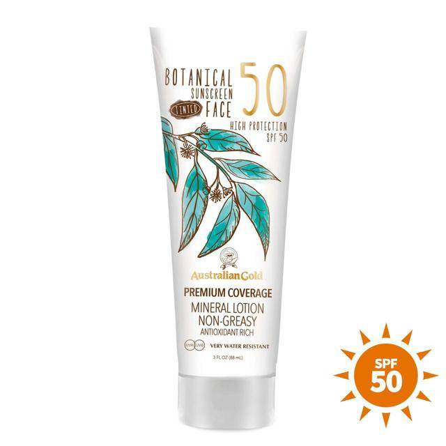 AUSTRALIAN GOLD BOTANICAL SUNSCREEN SPF 50 TINTED FACE MINERAL LOTION