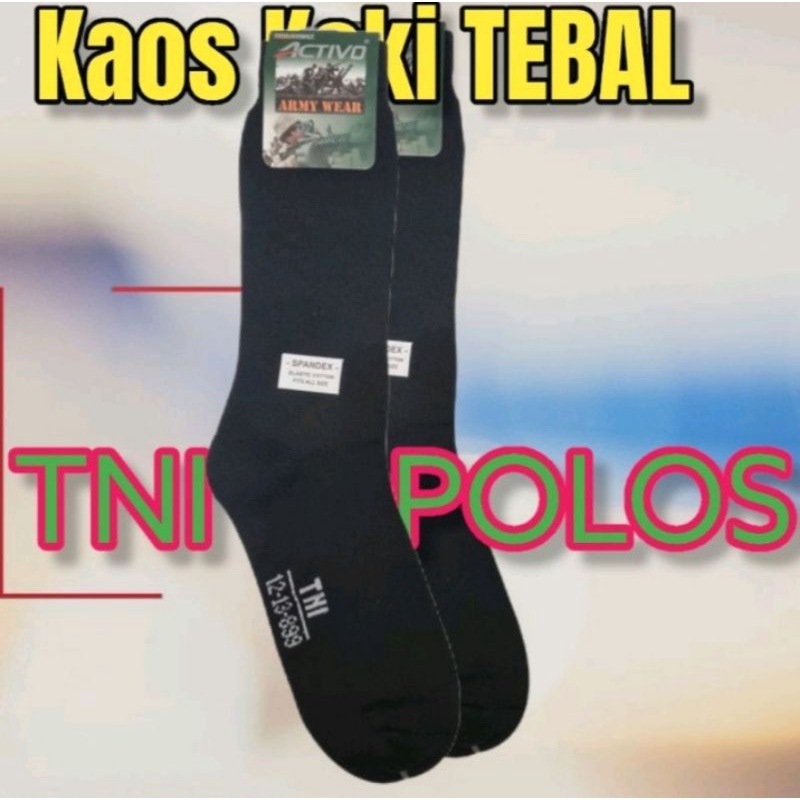 termurah !!! kaos kaki TNI-POLRI  hitam polos tebal panjang sebetis pria dewasa bahan berkualitas terjamin bagus