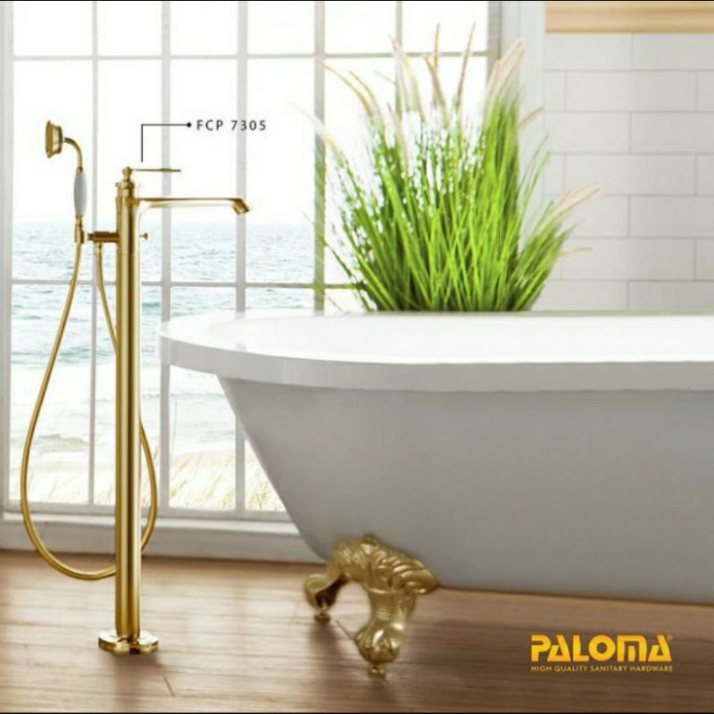 KRAN LANTAI BATHTUB SHOWER MANDI PALOMA GOLD PALOMA FCP 7305 MIXER FLOOR