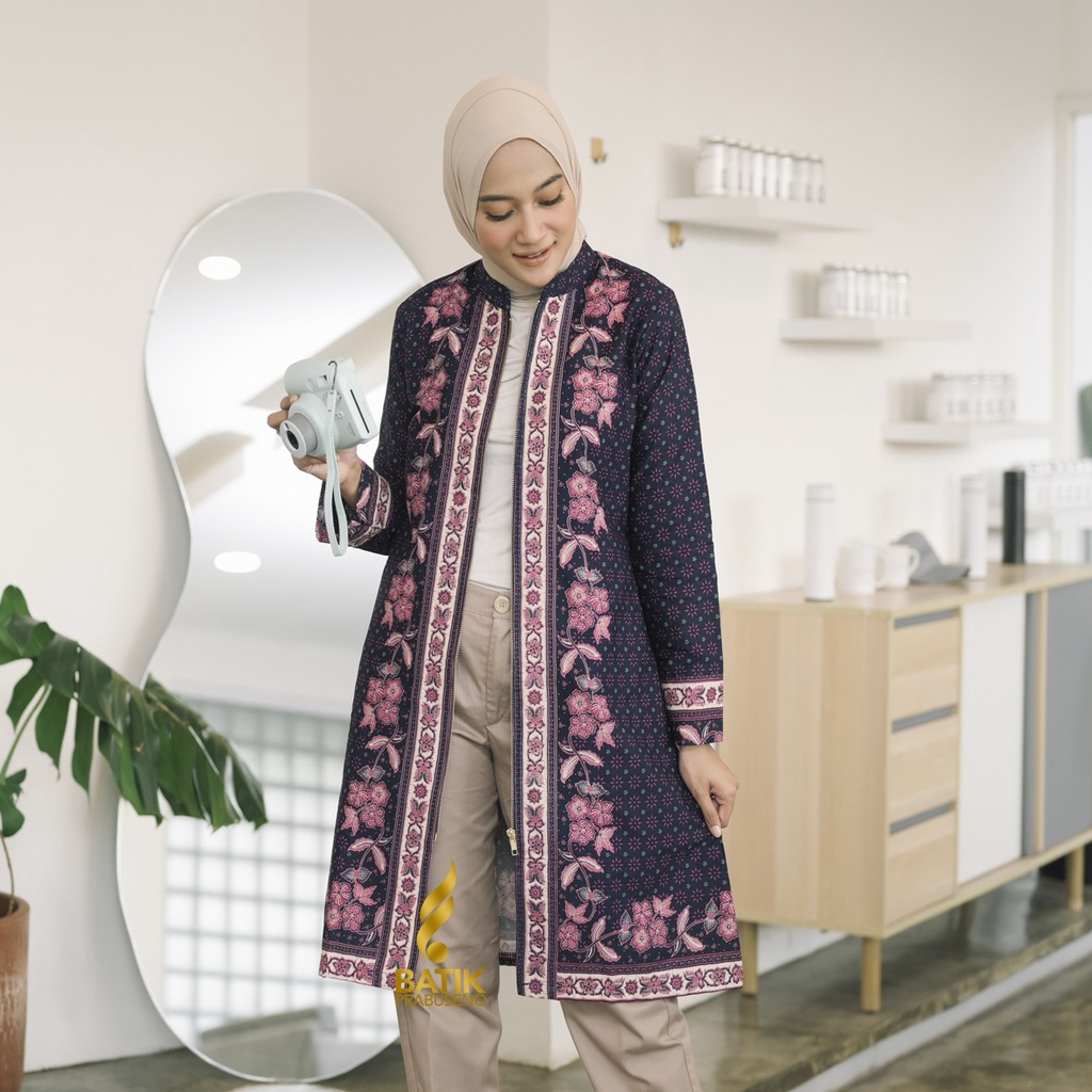Batik Prabuseno - ROSELA Tunik Batik Wanita Lengan Panjang