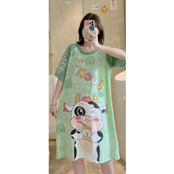 New Daster Jumbo Piyama Murah Import Piyama Import Wanita Daster Wanita Sleepwear Import free pouch-1