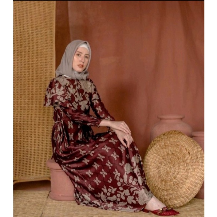 Preloved Rinjani dress wearing klamby color Maroon size XL