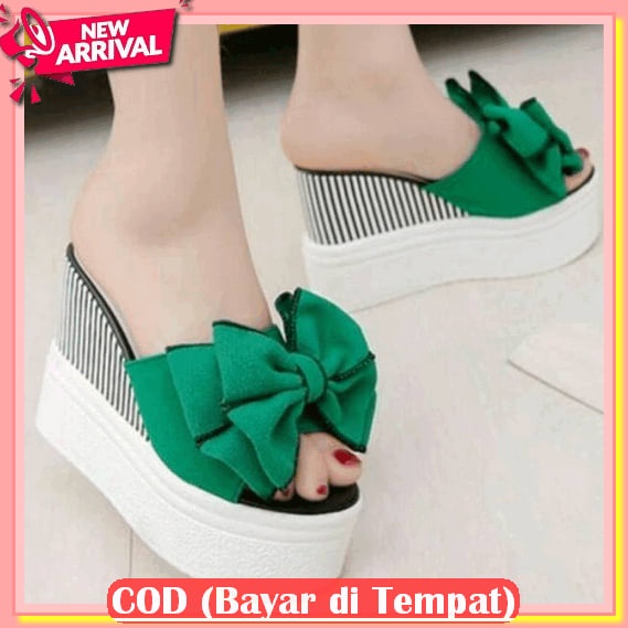 Wedges Wanita Wejes Import Perempuan Korea Terlaris Santai U8U8 Fashion Lebaran Modern Murah Sandal 