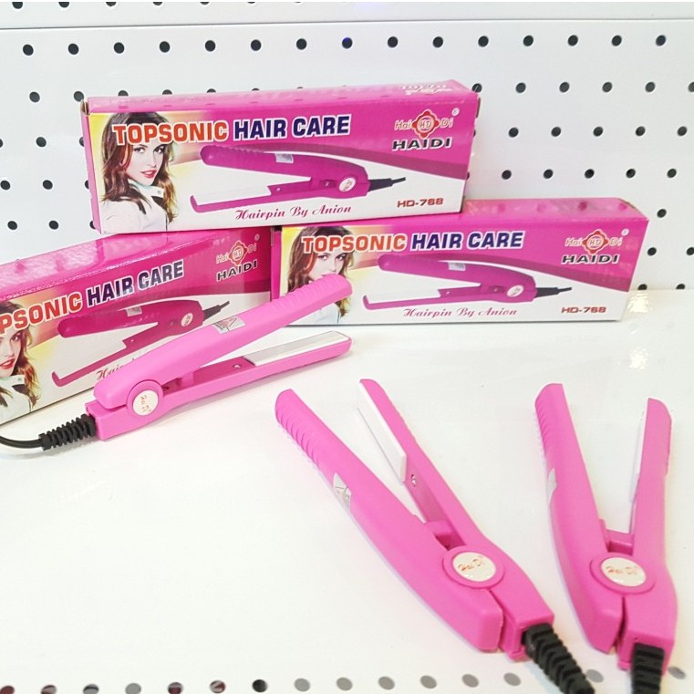 Catok Rambut Travel Mini Haidi Topsonic Hair Straightner Styling