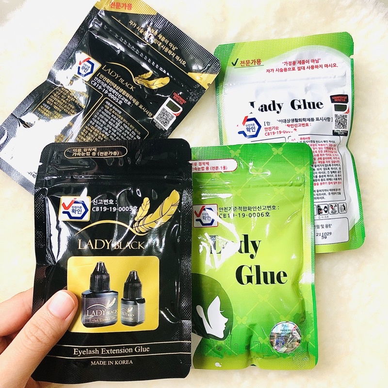 Lady black Glue LEM LADY BLACK / LADY GLUE KOREA (SEALED) / Lem eyelash korea