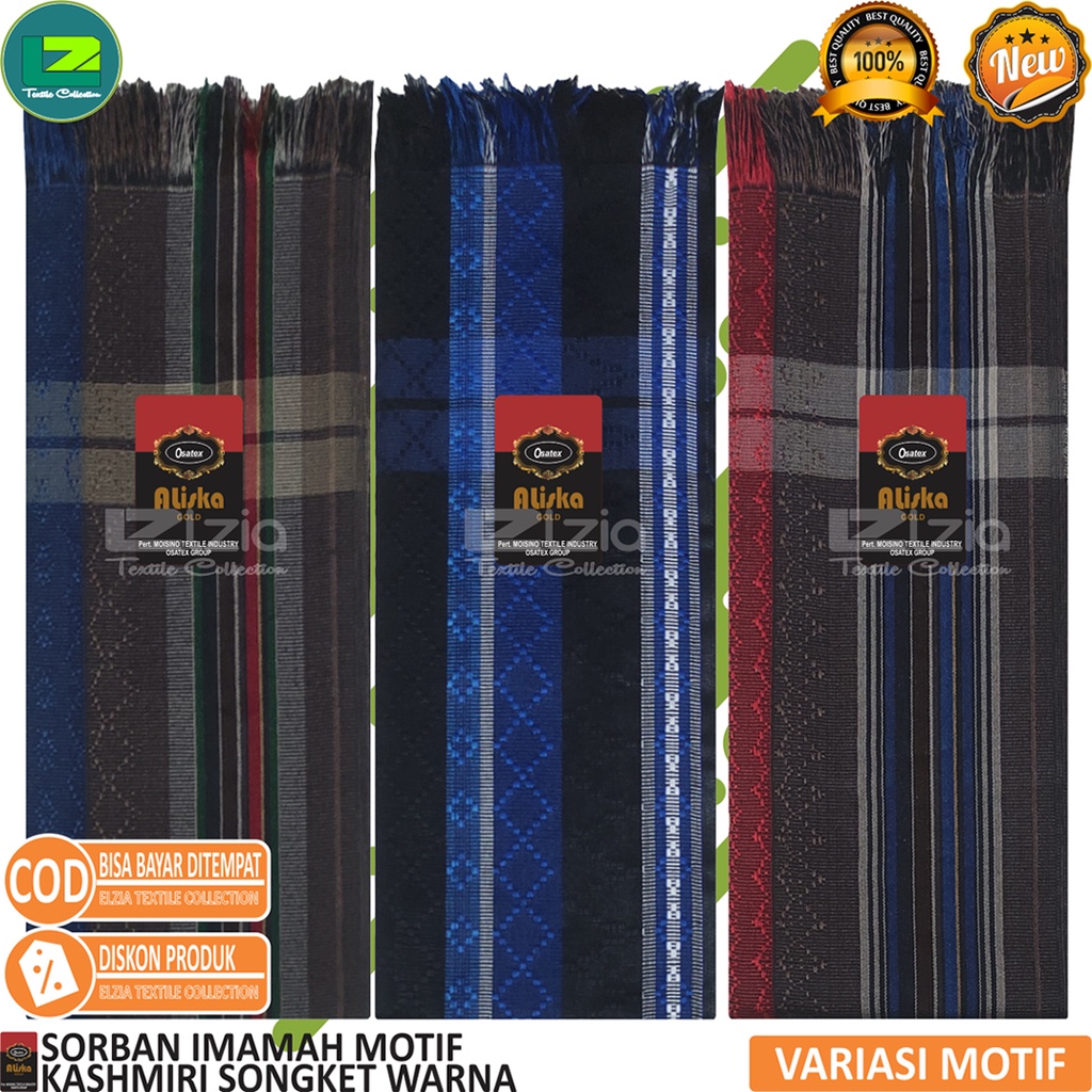 SORBAN PANJANG SORBAN JUMBO MOTIF KASHMIRI PANJANG 185 CM - 2 METER