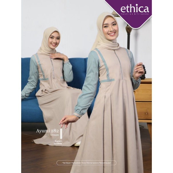Ayumi 282 Black, Cream, Lylac Gamis ethica terbaru 2021