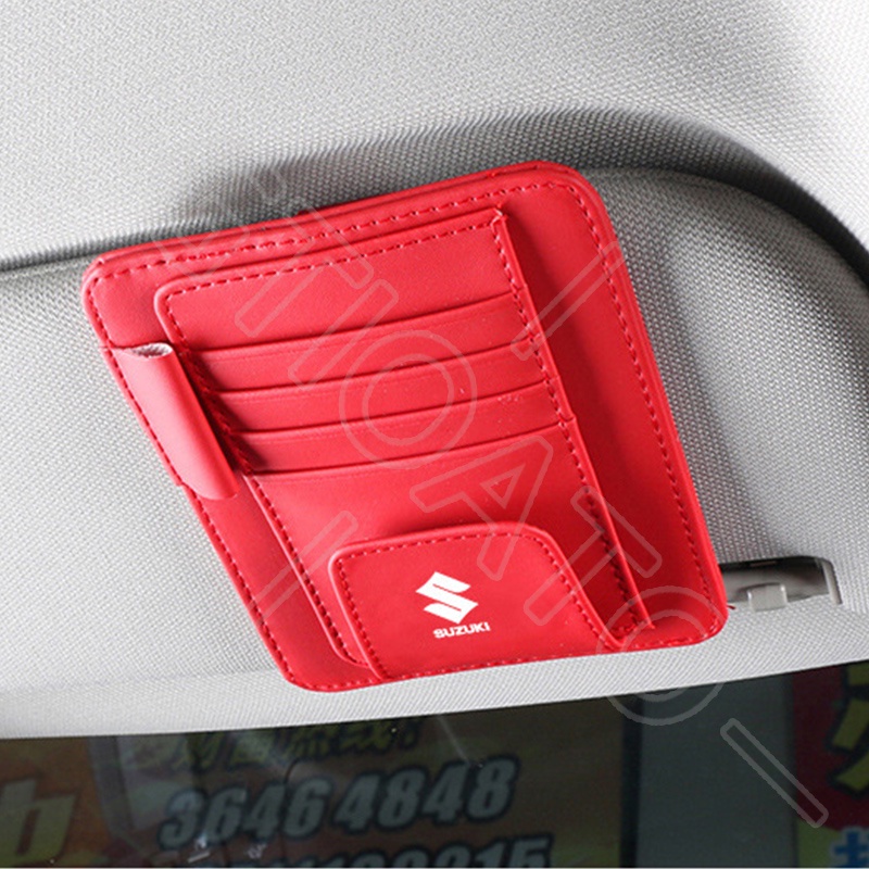 Klip Holder Kacamatakartu Bahan Kulit Untuk Sun Visor Mobil Suzuki Swift Jimny Vitara SX4 ERTIGA XL7